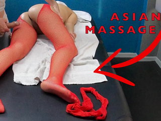 Hot Asian Milf Came for a Massage with Sexy Tights to Seduce & Pussy Tease the Masseur!