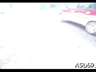 Asian girl shows off her banging skills to a curious lad